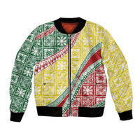 Hawaiian Quilt Pattern Bomber Jacket Special Color Mixed - Polynesian Pride