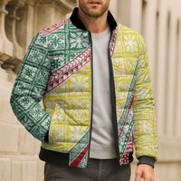Hawaiian Quilt Pattern Bomber Puffer Jacket Special Color Mixed - Polynesian Pride