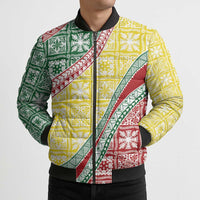 Hawaiian Quilt Pattern Bomber Puffer Jacket Special Color Mixed - Polynesian Pride