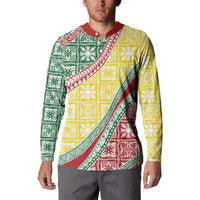 Hawaiian Quilt Pattern Button Sweatshirt Special Color Mixed - Polynesian Pride