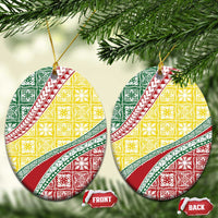 Hawaiian Quilt Pattern Ceramic Ornament Special Color Mixed - Polynesian Pride