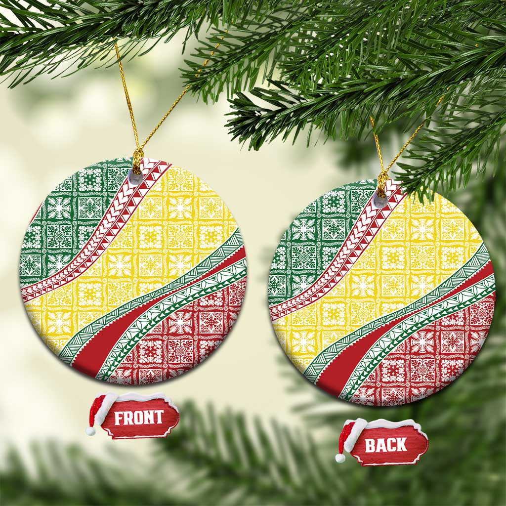 Hawaiian Quilt Pattern Ceramic Ornament Special Color Mixed - Polynesian Pride