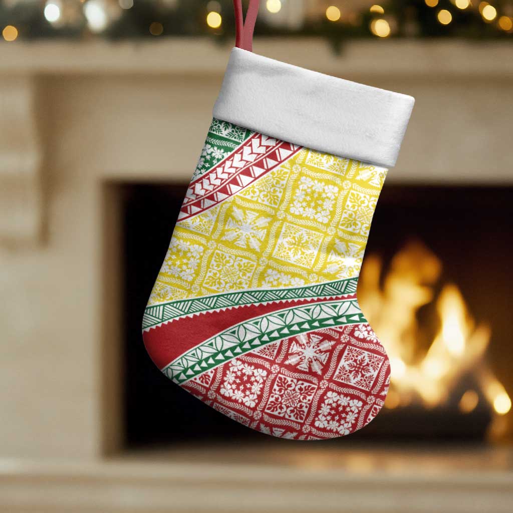 Hawaiian Quilt Pattern Christmas Stocking Special Color Mixed - Polynesian Pride