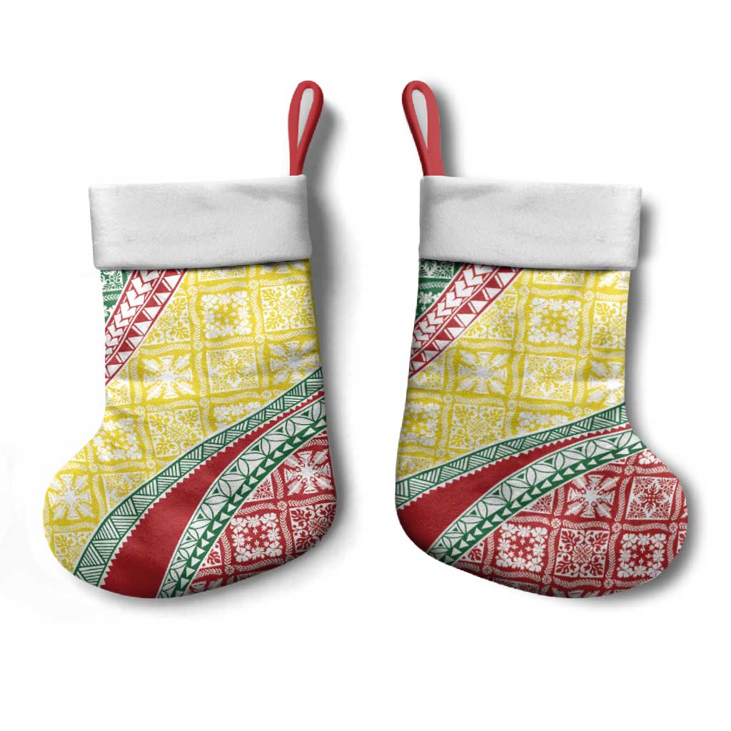 Hawaiian Quilt Pattern Christmas Stocking Special Color Mixed - Polynesian Pride