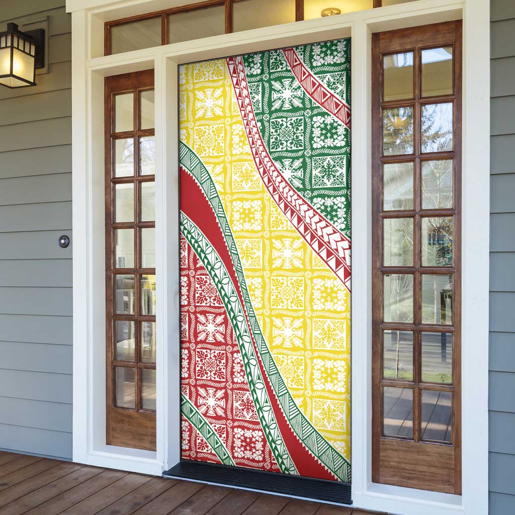 Hawaiian Quilt Pattern Door Cover Special Color Mixed - Polynesian Pride