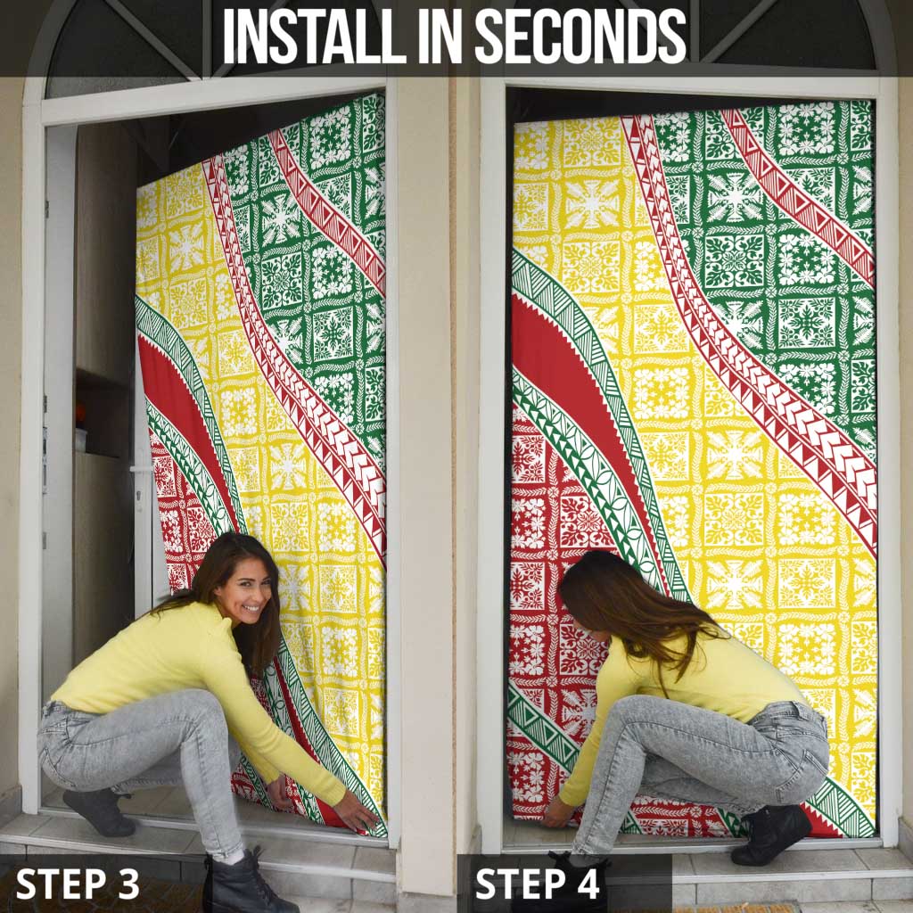 Hawaiian Quilt Pattern Door Cover Special Color Mixed - Polynesian Pride