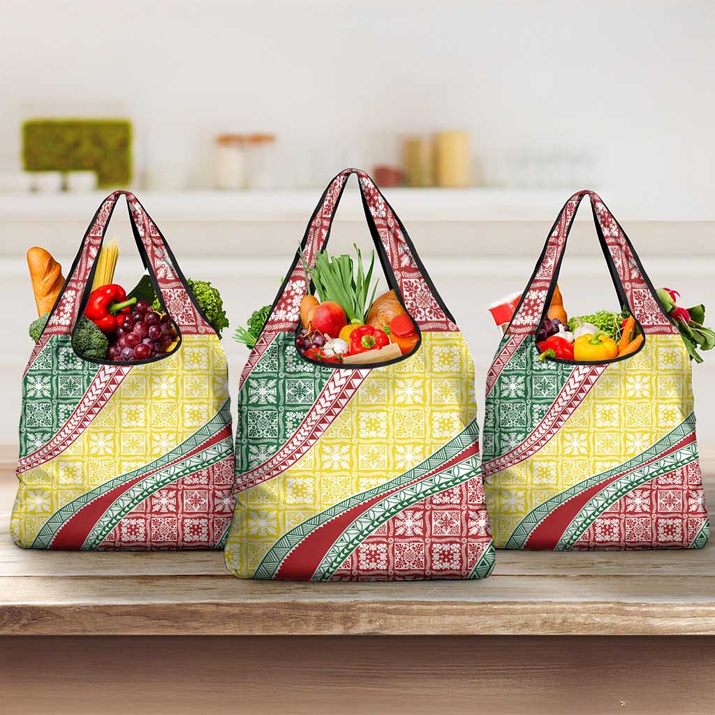 Hawaiian Quilt Pattern Grocery Bag Special Color Mixed - Polynesian Pride