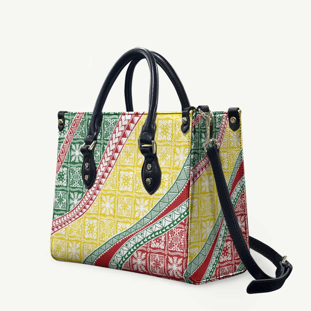 Hawaiian Quilt Pattern Leather Bag Special Color Mixed - Polynesian Pride