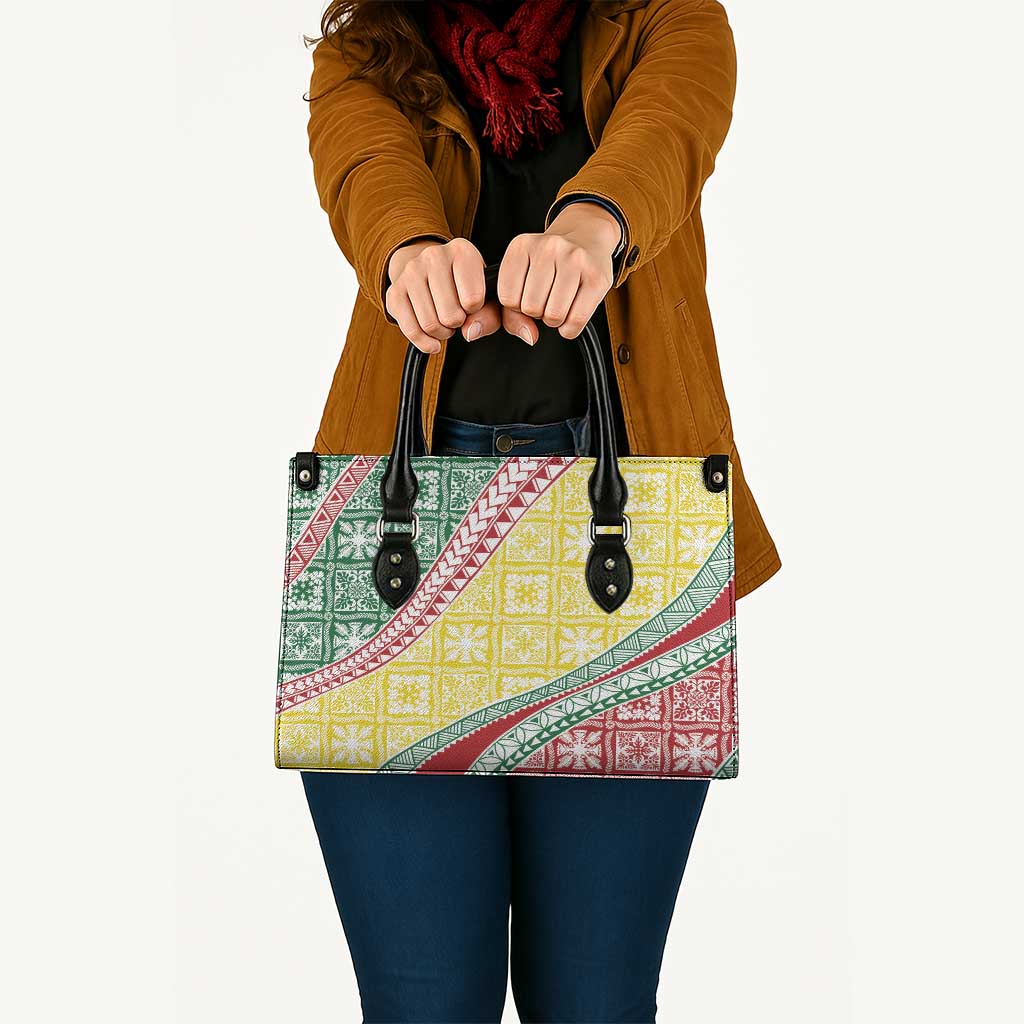 Hawaiian Quilt Pattern Leather Bag Special Color Mixed - Polynesian Pride