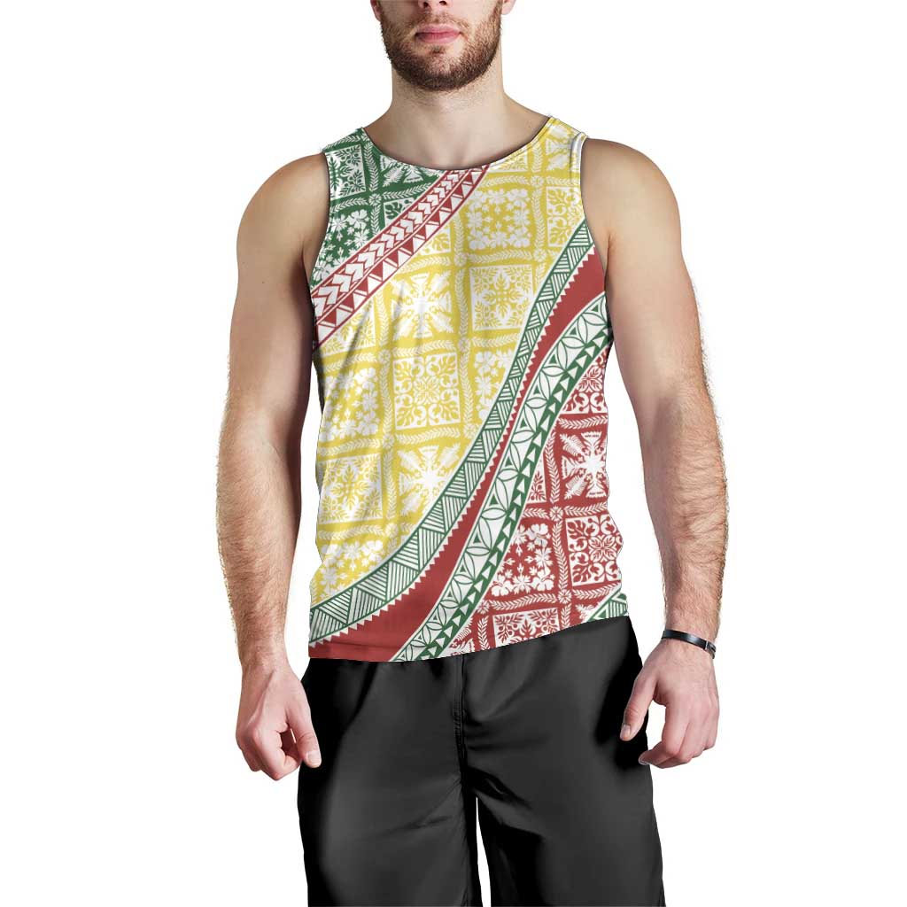 Hawaiian Quilt Pattern Men Tank Top Special Color Mixed - Polynesian Pride