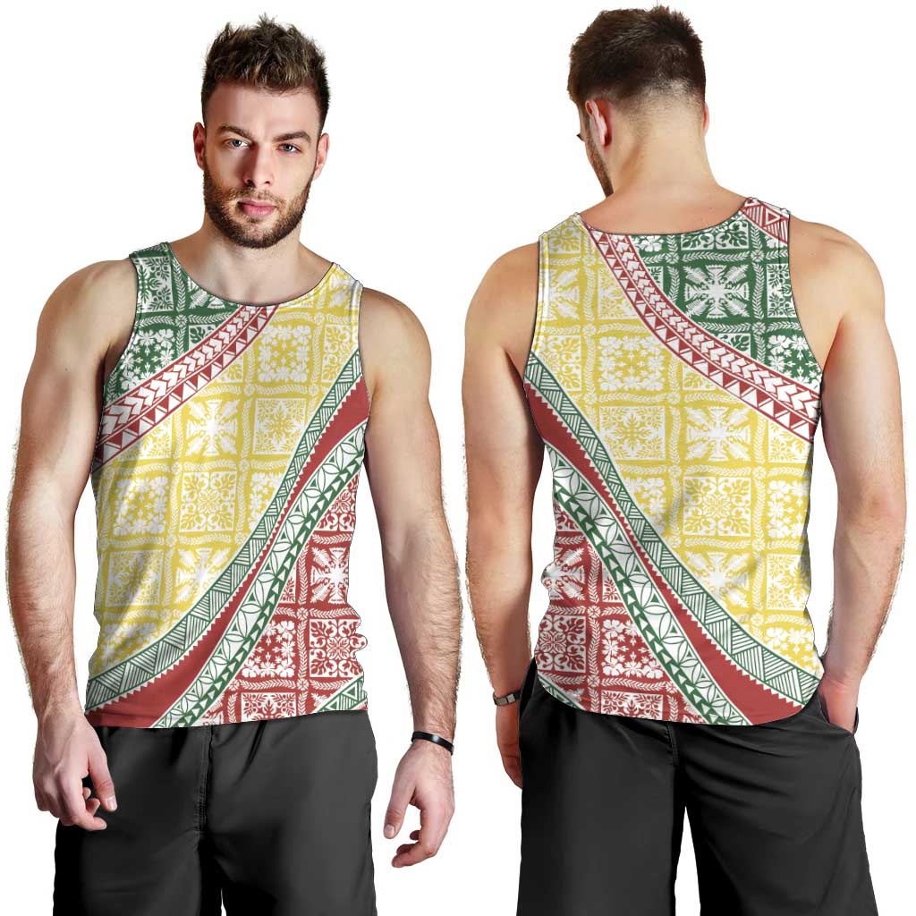 Hawaiian Quilt Pattern Men Tank Top Special Color Mixed - Polynesian Pride