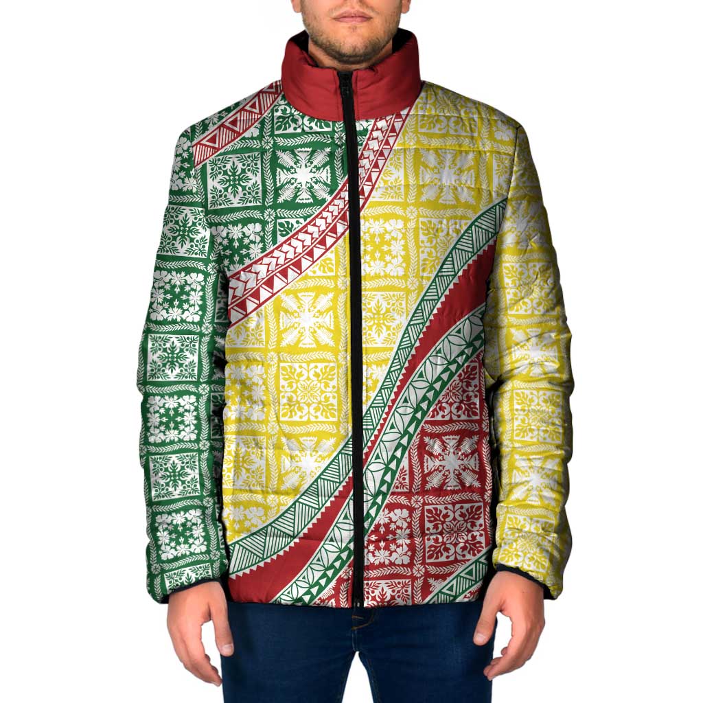 Hawaiian Quilt Pattern Padded Jacket Special Color Mixed - Polynesian Pride