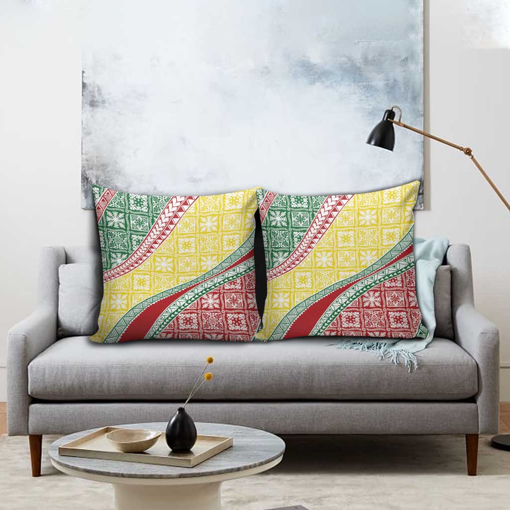 Hawaiian Quilt Pattern Pillow Cover Special Color Mixed - Polynesian Pride