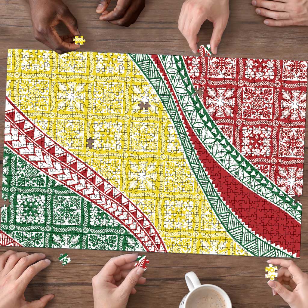 Hawaiian Quilt Pattern Puzzle Special Color Mixed - Polynesian Pride