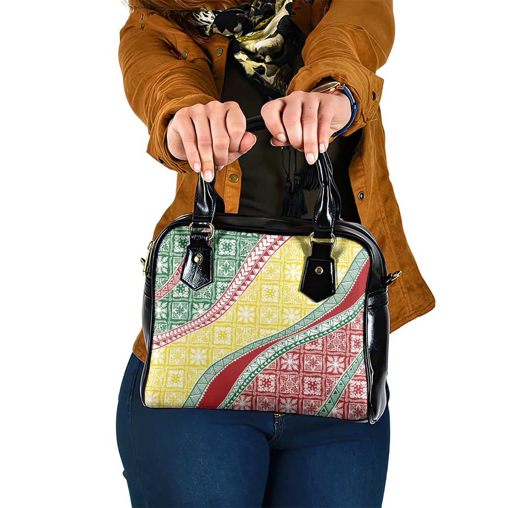 Hawaiian Quilt Pattern Shoulder Handbag Special Color Mixed - Polynesian Pride