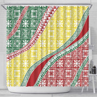 Hawaiian Quilt Pattern Shower Curtain Special Color Mixed - Polynesian Pride