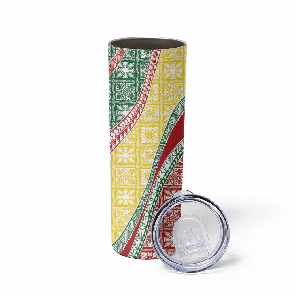 Hawaiian Quilt Pattern Skinny Tumbler Special Color Mixed - Polynesian Pride