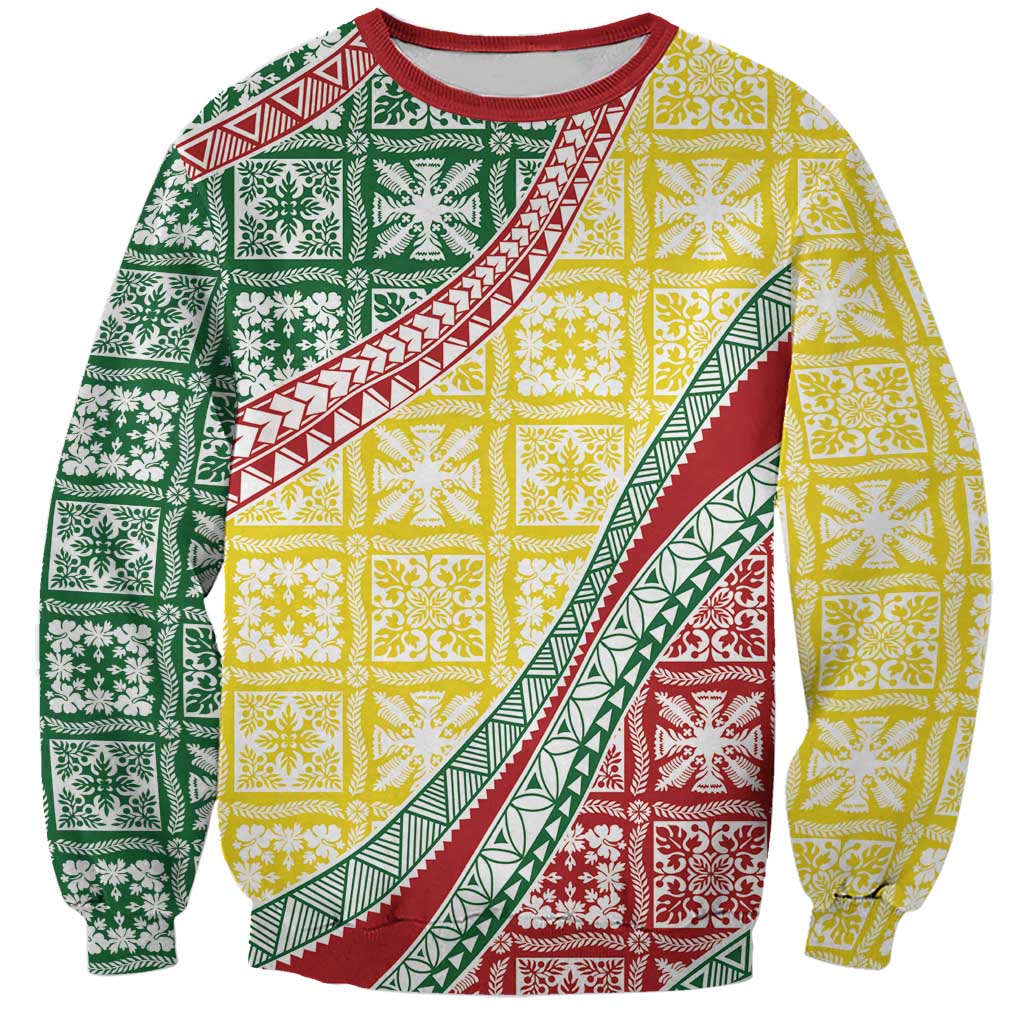 Hawaiian Quilt Pattern Sweatshirt Special Color Mixed - Polynesian Pride