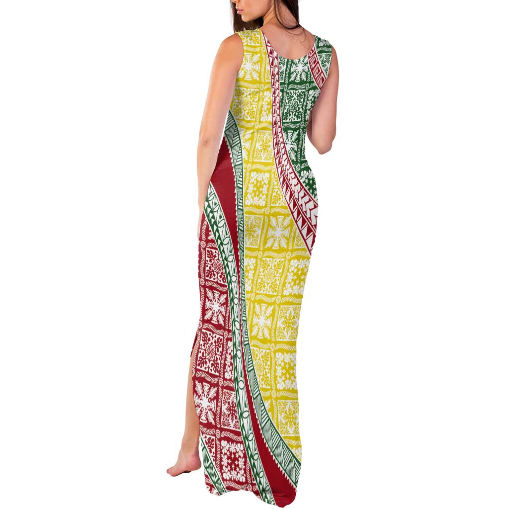 Hawaiian Quilt Pattern Tank Maxi Dress Special Color Mixed - Polynesian Pride