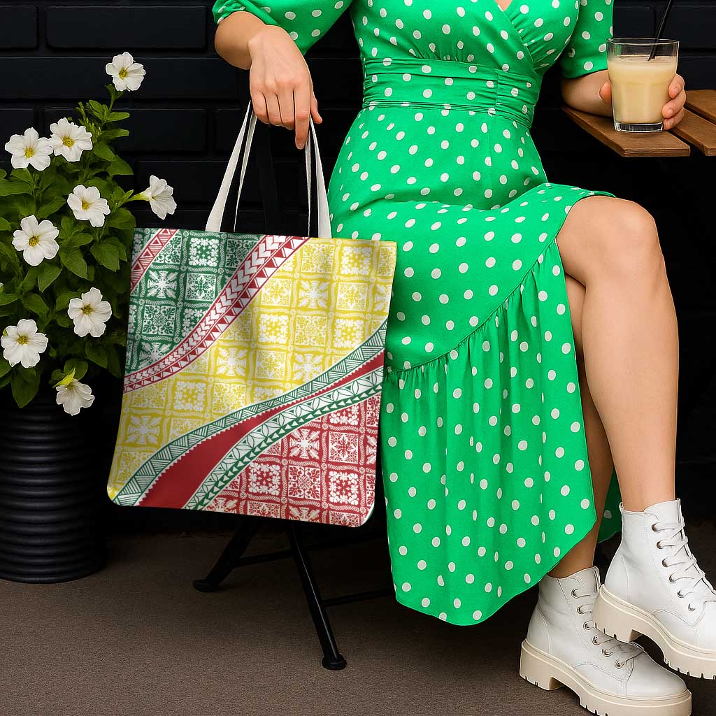 Hawaiian Quilt Pattern Tote Bag Special Color Mixed - Polynesian Pride