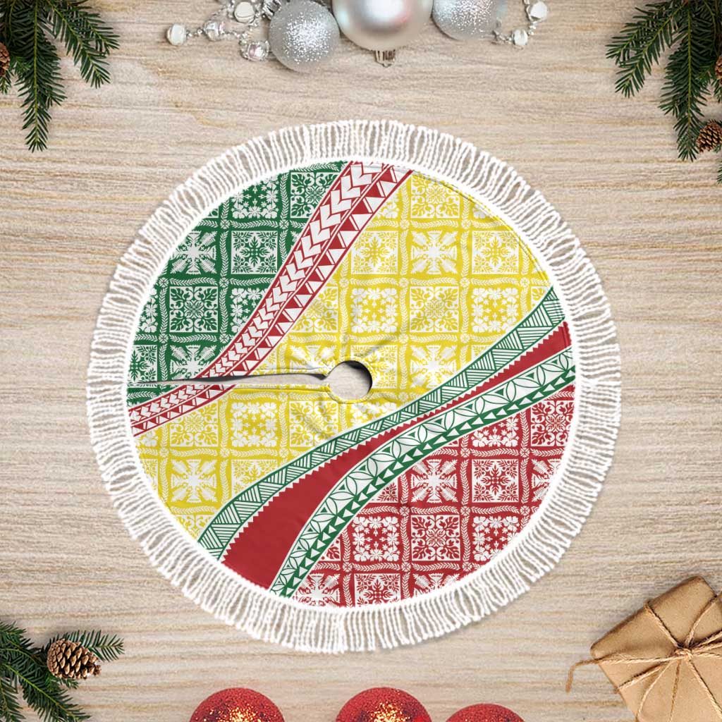 Hawaiian Quilt Pattern Tree Skirt Special Color Mixed - Polynesian Pride