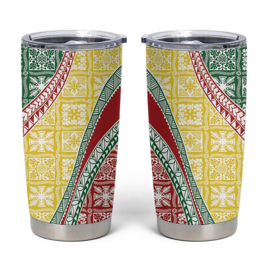 Hawaiian Quilt Pattern Tumbler Cup Special Color Mixed - Polynesian Pride