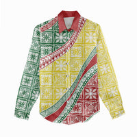Hawaiian Quilt Pattern Women Casual Shirt Special Color Mixed - Polynesian Pride
