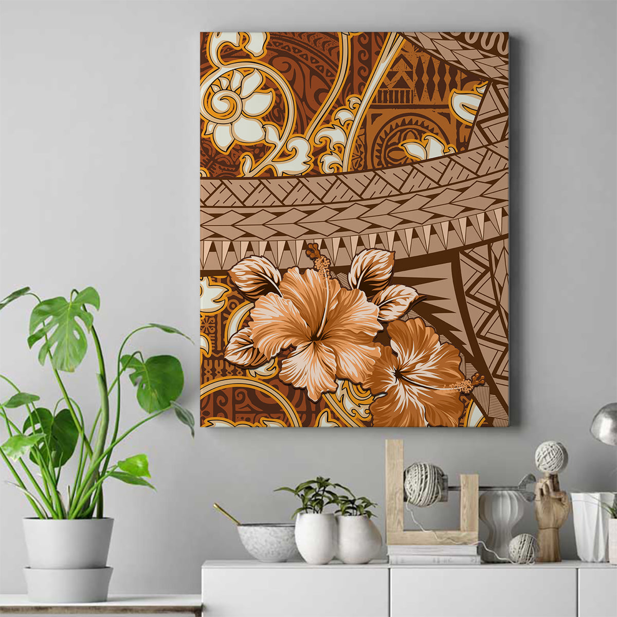 Fiji Masi Canvas Wall Art Bula Fijian Masi Tapa Vintage Style LT01 Brown - Polynesian Pride