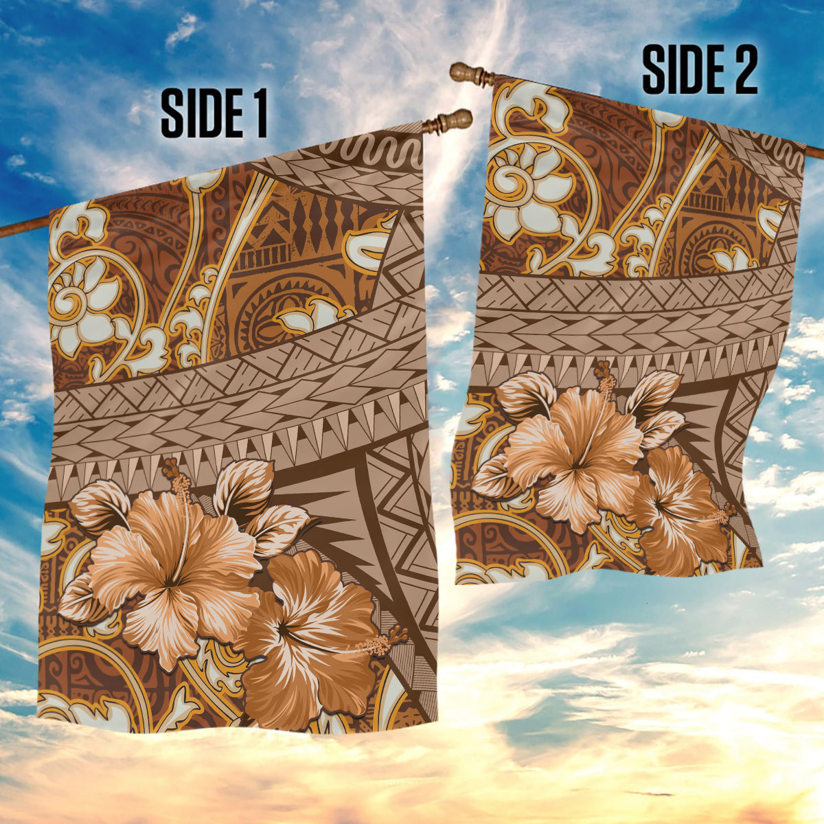 Fiji Masi Garden Flag Bula Fijian Masi Tapa Vintage Style LT01 - Polynesian Pride