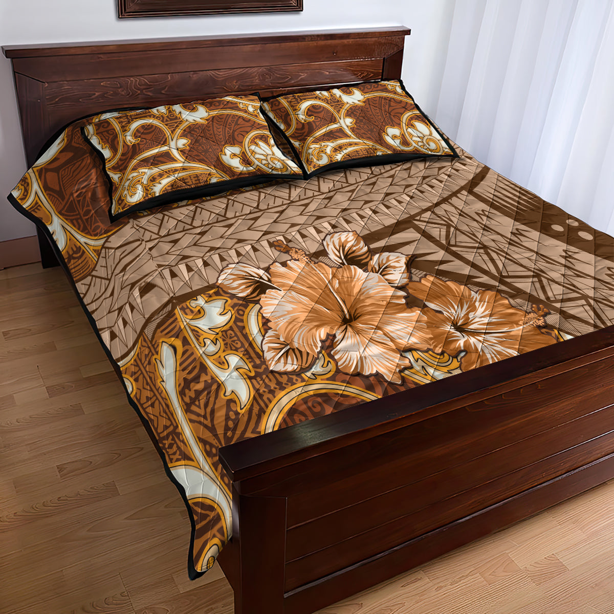 Fiji Masi Quilt Bed Set Bula Fijian Masi Tapa Vintage Style LT01 - Polynesian Pride