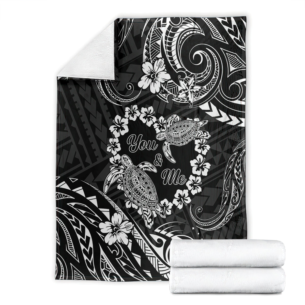 Polynesian Turtle Valentine Blanket You And Me Hibiscus Heart LT01 - Polynesian Pride