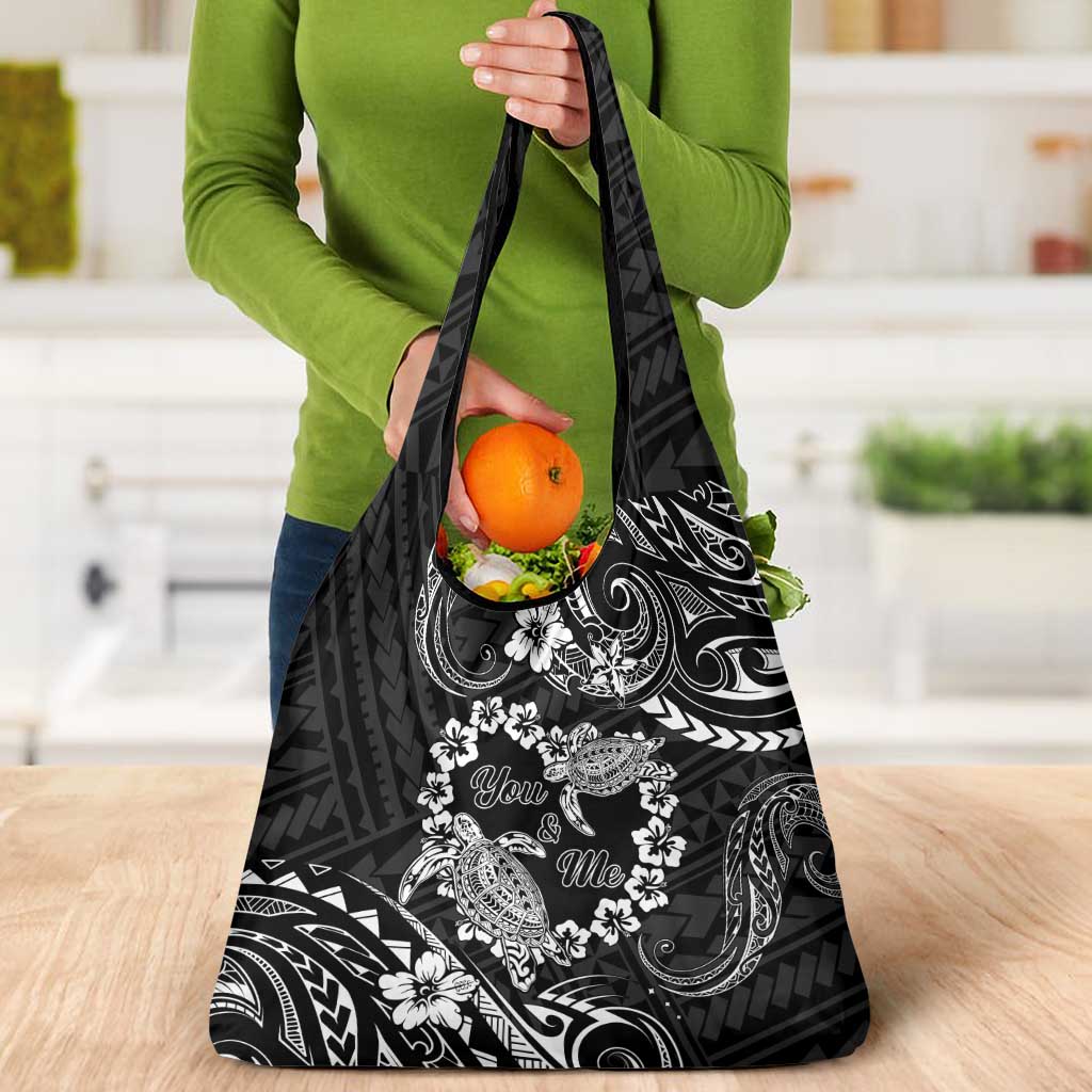 Polynesian Turtle Valentine Grocery Bag You And Me Hibiscus Heart LT01 - Polynesian Pride