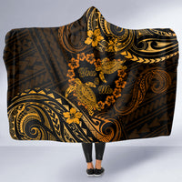 Polynesian Turtle Valentine Hooded Blanket You And Me Gold Hibiscus Heart LT01 - Polynesian Pride