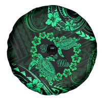 Polynesian Turtle Valentine Spare Tire Cover You And Me Green Hibiscus Heart LT01 - Polynesian Pride