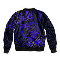 Polynesian Turtle Valentine Bomber Jacket You And Me Navy Blue Hibiscus Heart LT01 - Polynesian Pride