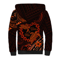 Polynesian Turtle Valentine Sherpa Hoodie You And Me Orange Hibiscus Heart LT01 - Polynesian Pride