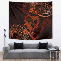 Polynesian Turtle Valentine Tapestry You And Me Orange Hibiscus Heart LT01 - Polynesian Pride
