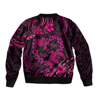 Polynesian Turtle Valentine Bomber Jacket You And Me Pink Hibiscus Heart LT01 - Polynesian Pride