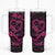 Polynesian Turtle Valentine Tumbler With Handle You And Me Pink Hibiscus Heart