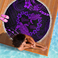 Polynesian Turtle Valentine Beach Blanket You And Me Purple Hibiscus Heart LT01 - Polynesian Pride