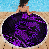 Polynesian Turtle Valentine Beach Blanket You And Me Purple Hibiscus Heart LT01 - Polynesian Pride