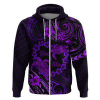 Polynesian Turtle Valentine Zip Hoodie You And Me Purple Hibiscus Heart LT01 Zip Hoodie Purple - Polynesian Pride