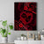 Polynesian Turtle Valentine Canvas Wall Art You And Me Red Hibiscus Heart LT01 Red - Polynesian Pride