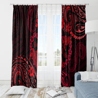 Polynesian Turtle Valentine Window Curtain You And Me Red Hibiscus Heart LT01 - Polynesian Pride