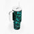 Polynesian Turtle Valentine Tumbler With Handle You And Me Turquoise Hibiscus Heart