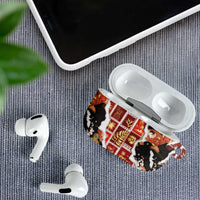 Hawaii Japanese Culture Black AirPods Case Spring Cranes Aloha Pattern