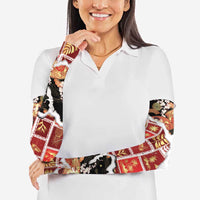 Hawaii Japanese Culture Black Arm Sleeves Spring Cranes Aloha Pattern