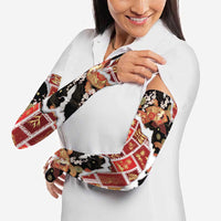 Hawaii Japanese Culture Black Arm Sleeves Spring Cranes Aloha Pattern