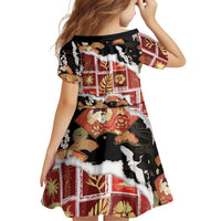 Hawaii Japanese Culture Black Family Matching Off Shoulder Short Dress and Hawaiian Shirt Spring Cranes Aloha Pattern LT01 - Polynesian Pride