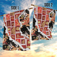Hawaii Japanese Culture Black Garden Flag Spring Cranes Aloha Pattern